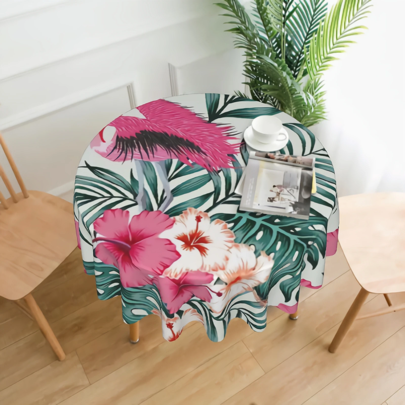 Pink Flamingo Spread Wings In Jungle Round Tablecloth Waterproof Exotic Table Cloth Cover Washable 60" Dining Decorative
Pink Flamingo Spread Wings In Jungle Round Tablecloth Waterproof Exotic Table Cloth Cover Washable 60" Dining Decorative