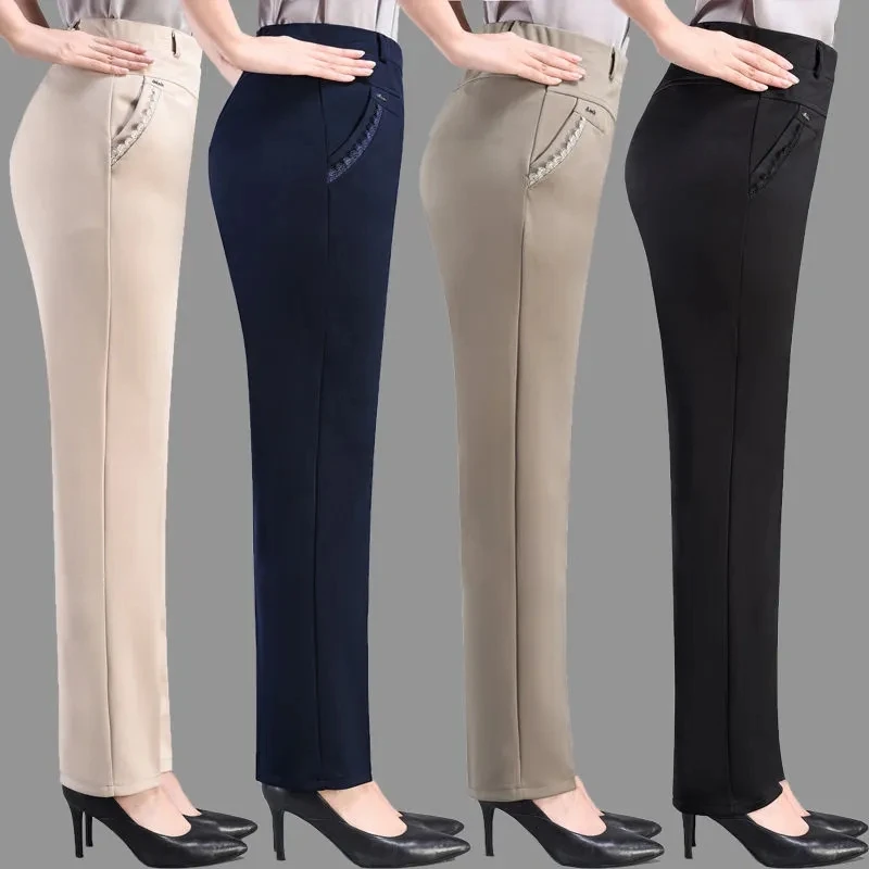 Women's Trousers Spring Summer Stretch Waist Mother Straight Pants Middle Old Female Large Size Solid Casual Pants 5XL
Women's Trousers Spring Summer Stretch Waist Mother Straight Pants Middle Old Female Large Size Solid Casual Pants 5XL