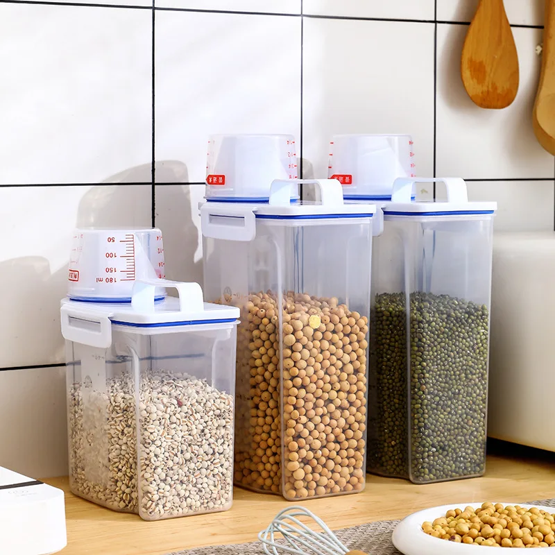 Sealed Rice Bucket Household Kitchen Moisture-proof Insect-resistant Grain Storage Tank with Measuring Cup Pets Food containers
Sealed Rice Bucket Household Kitchen Moisture-proof Insect-resistant Grain Storage Tank with Measuring Cup Pets Food containers
