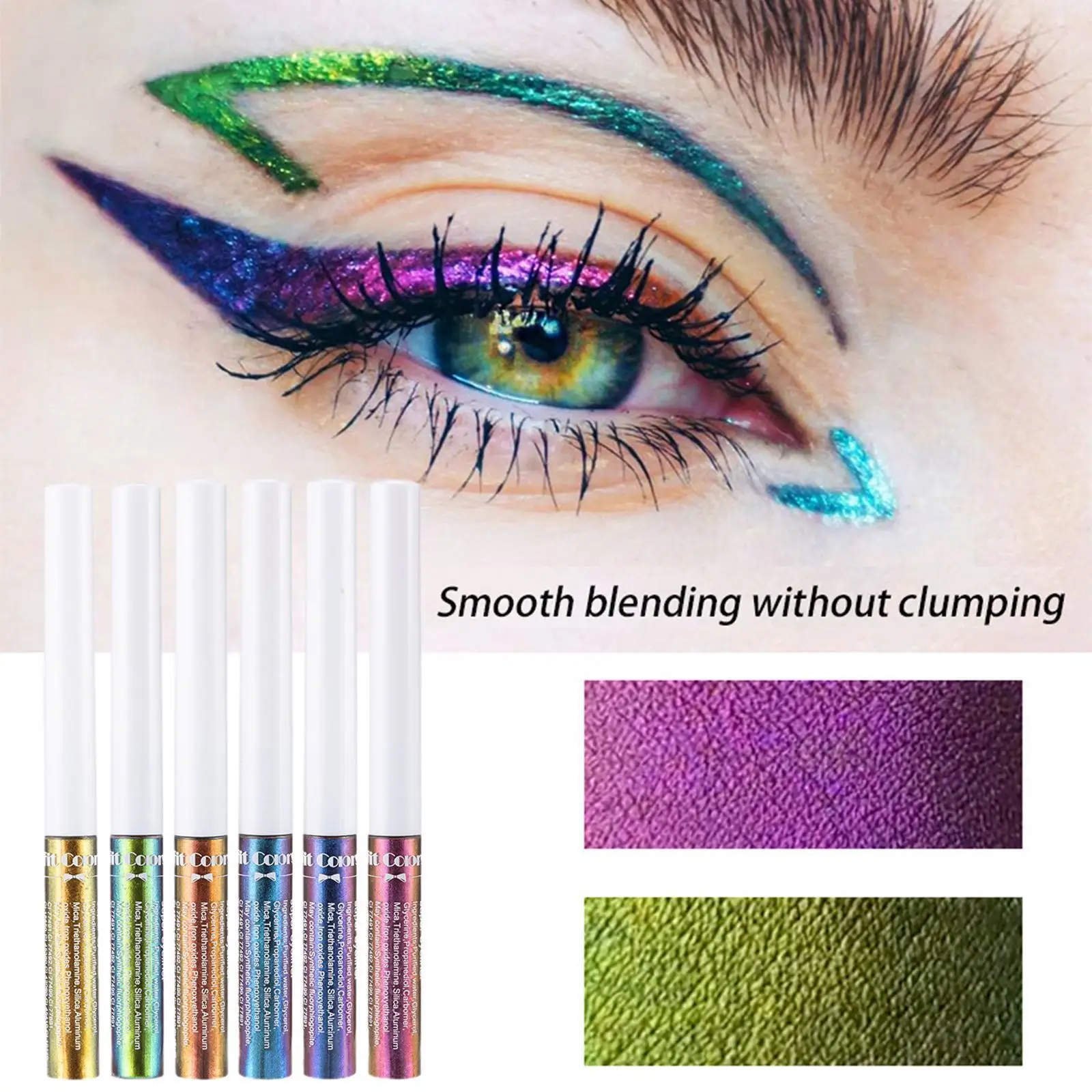 

Chameleons Eyeliner Liquid Pearl Gloss Shiny Metallic Eyeshadow Chrome Color Multi Colour Paint Make-up Aurora Chang Liner T0M6