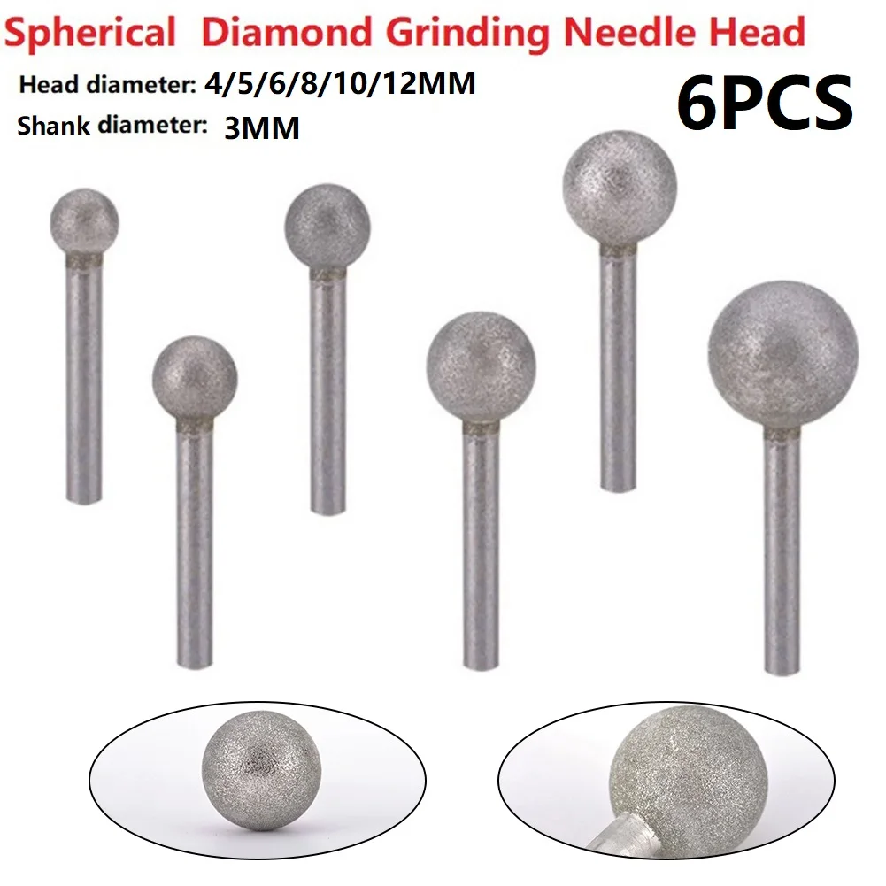 6 Pcs Diamond Round Ball Burr Drill Bit Set For Carving Engraving Drilling 4-12mm For Electrical Grinder Parts
6 Pcs Diamond Round Ball Burr Drill Bit Set For Carving Engraving Drilling 4-12mm For Electrical Grinder Parts