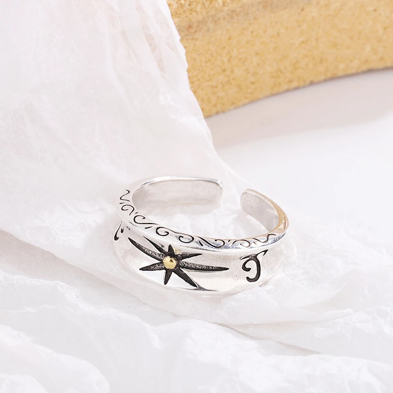 Sole Memory Retro Star Shiny Cool Silver Color Female Resizable Opening Rings SRI1043
Sole Memory Retro Star Shiny Cool Silver Color Female Resizable Opening Rings SRI1043
