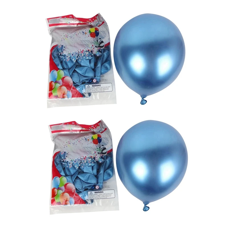 100Pcs 10 Inch Metallic Latex Balloons Thick Chrome Glossy Metal Pearl Balloon Globos For Party Decor - Blue
100Pcs 10 Inch Metallic Latex Balloons Thick Chrome Glossy Metal Pearl Balloon Globos For Party Decor - Blue