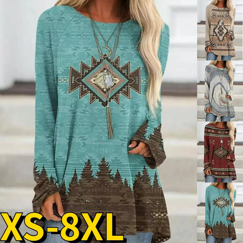 2022 New Winter Vintage Print T-shirt Everyday Street Pullover Round Neck Elegant Loose Size Long Sleeve Winter Women's Tops
2022 New Winter Vintage Print T-shirt Everyday Street Pullover Round Neck Elegant Loose Size Long Sleeve Winter Women's Tops
