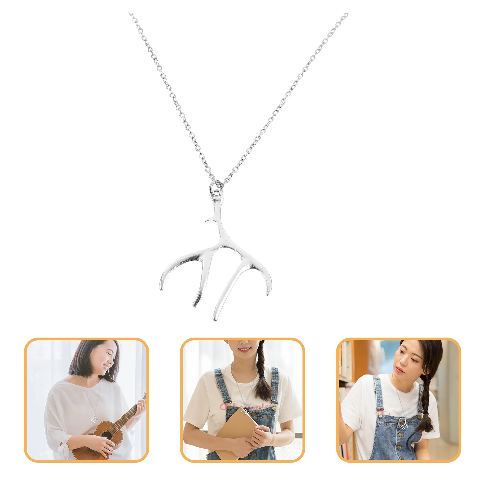 

Christmas Party Favors Antler Necklace Gift Antlers Xmas Pendant Jewelry Alloy Stylish Jewelries