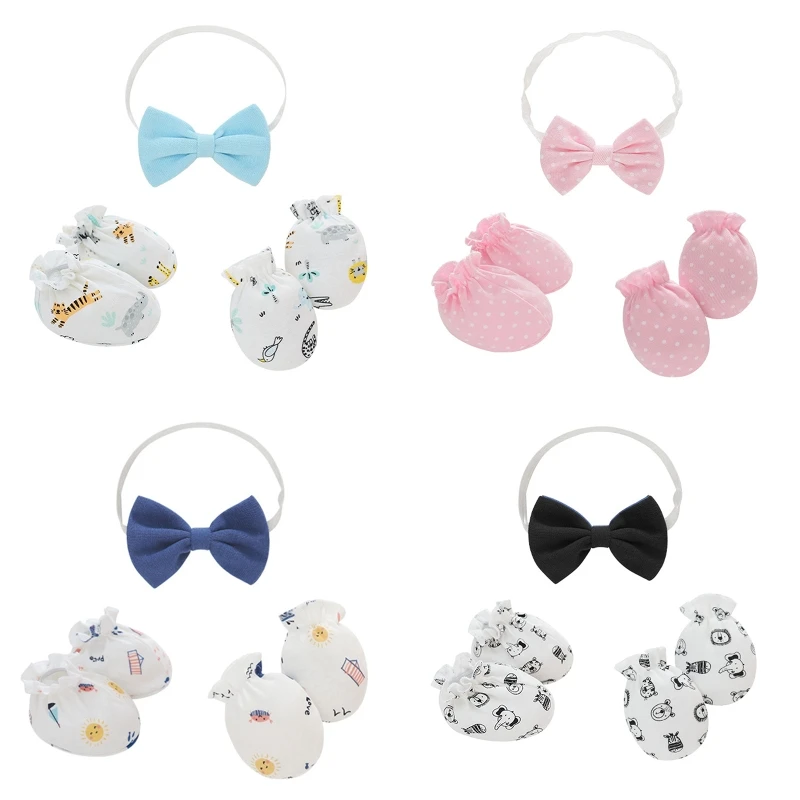 Newborn Baby Bowknot Headband with Mittens Foot Covers Set Polka Dot Animal Print Toddler Infant Anti Scratching Gloves
Newborn Baby Bowknot Headband with Mittens Foot Covers Set Polka Dot Animal Print Toddler Infant Anti Scratching Gloves