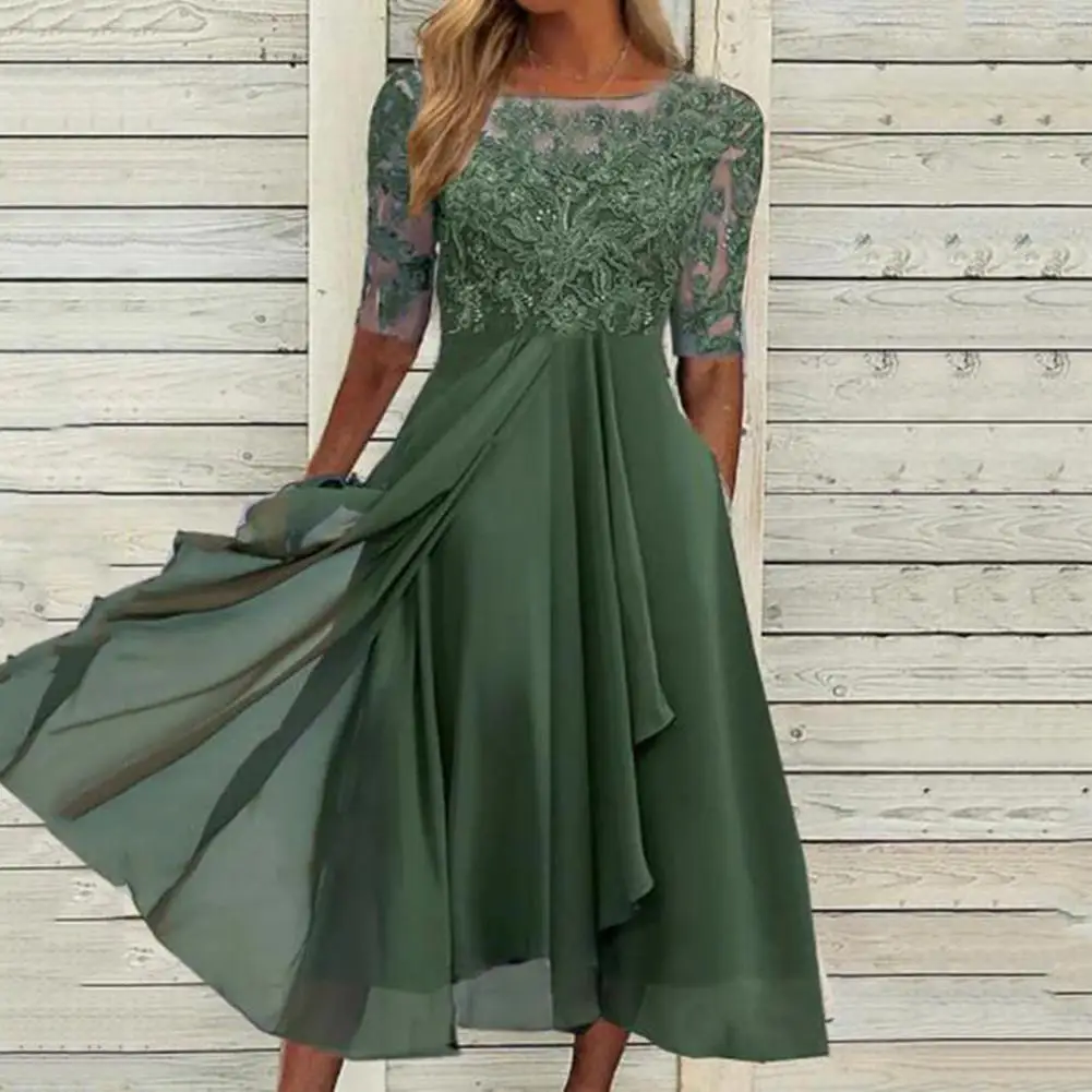 Chiffon Dress High-Waist Bridesmaid Dress Lady Hollow Lace Chiffon Stitching Gown Long Dress
Chiffon Dress High-Waist Bridesmaid Dress Lady Hollow Lace Chiffon Stitching Gown Long Dress