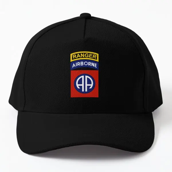 

82Nd Airborne With Ranger Tab Baseball Cap Hat Spring Casual Czapka Sun Black Solid Color Summer Bonnet Printed Outdoor Boys
