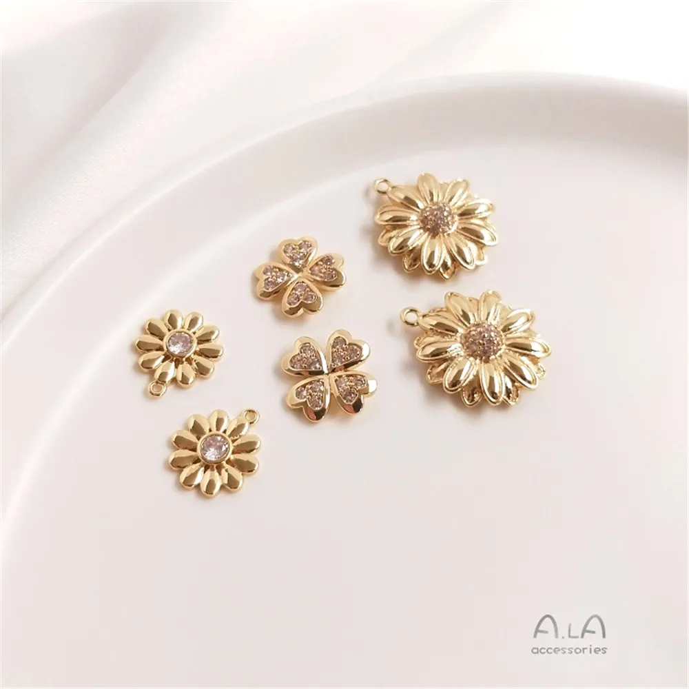 14K gold zircon pendant daisy four-leaf clover flower pendant diy bracelet collarbone necklace eardrop accessories
14K gold zircon pendant daisy four-leaf clover flower pendant diy bracelet collarbone necklace eardrop accessories
