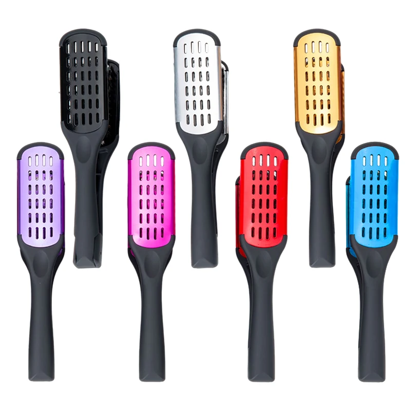 Pro Hairdressing Straightener Nylon Hair Straightening Double Brushes V Shape Comb Clamp Not Hurt Styling Tools DIY Home
Pro Hairdressing Straightener Nylon Hair Straightening Double Brushes V Shape Comb Clamp Not Hurt Styling Tools DIY Home