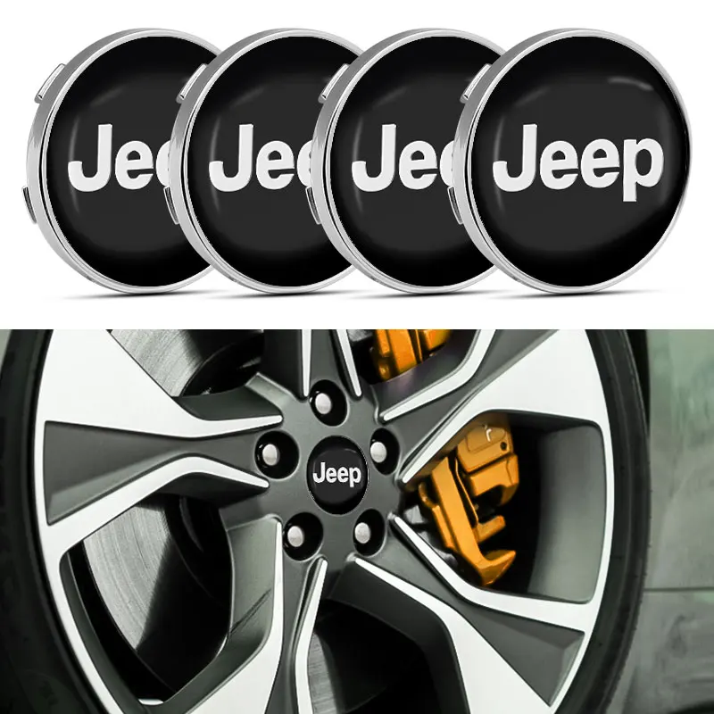 

4pcs/Set 60MM Car Wheel Center Cap Logo Hub Cover Badge Emblem for Jeep Renegade WK2 Wrangler JK Grand Cherokee Compass Tyre