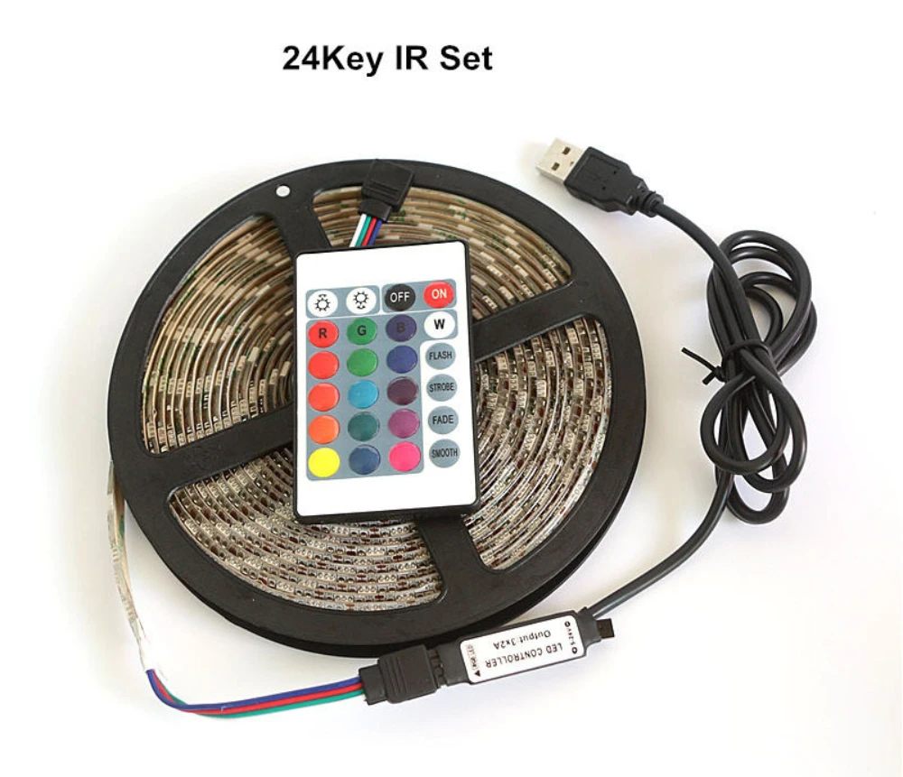 RGB Luces LED Strip 5V USB Led Lights 5050SMD Led Light Strips for DIY TV Backlight Lamp 24Keys Bluetooth Control 60LEDs/M Lamps
RGB Luces LED Strip 5V USB Led Lights 5050SMD Led Light Strips for DIY TV Backlight Lamp 24Keys Bluetooth Control 60LEDs/M Lamps
