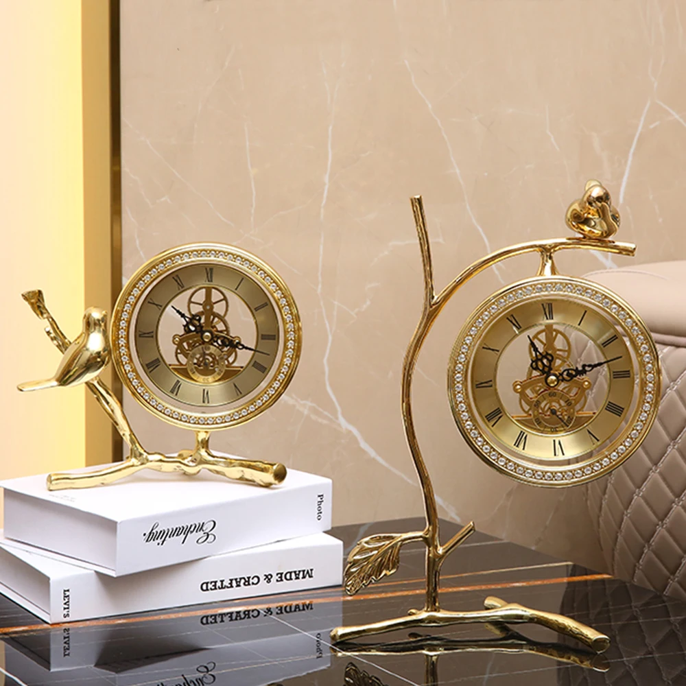Golden Brass Vintage Clock Home Docor Bird Statue Bedroom Decoration Decorative Clock European Style Table Clock Desktop Clock
Golden Brass Vintage Clock Home Docor Bird Statue Bedroom Decoration Decorative Clock European Style Table Clock Desktop Clock