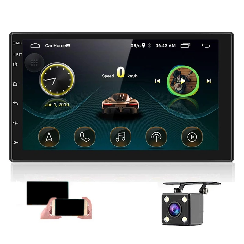 Автомагнитола 2Din, Android, с GPS, 7-дюймовым сенсорным экраном, автомагнитола с поддержкой Bluetooth, Wi-Fi, подключение и резервная камера
Автомагнитола 2Din, Android, с GPS, 7-дюймовым сенсорным экраном, автомагнитола с поддержкой Bluetooth, Wi-Fi, подключение и резервная камера
