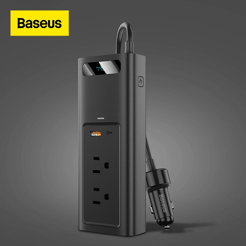 Baseus Car Inverter 12V DC to 110V AC 150W Auto Power Inversor With Type C Fast Charging For Car Power Adapter Accessories
Baseus Car Inverter 12V DC to 110V AC 150W Auto Power Inversor With Type C Fast Charging For Car Power Adapter Accessories
