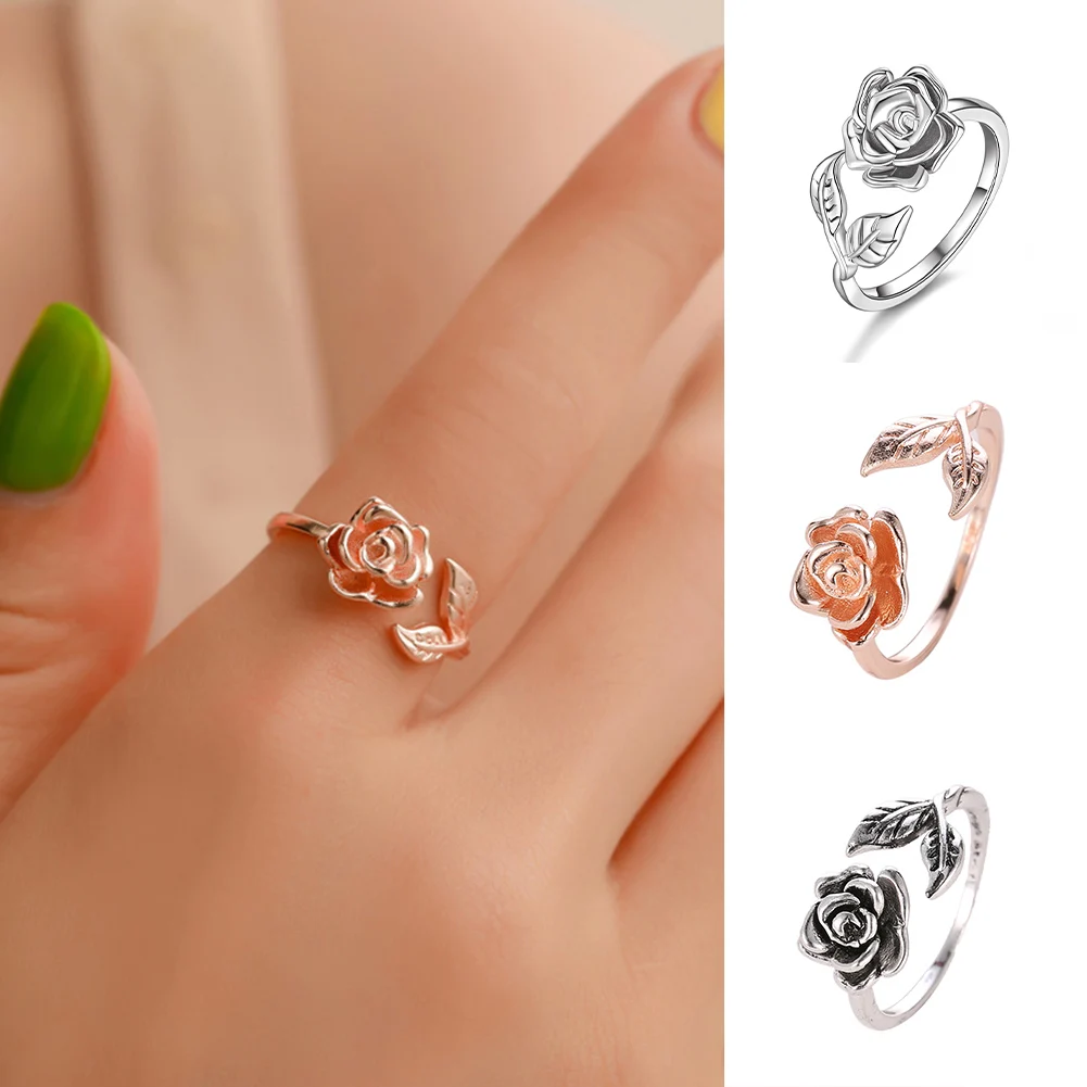 Rose Flower Leaves Opening Ring For Women Simple Versatile Finger Ring Valentine's Day Engagement Jewelry Gift 2023 New
Rose Flower Leaves Opening Ring For Women Simple Versatile Finger Ring Valentine's Day Engagement Jewelry Gift 2023 New
