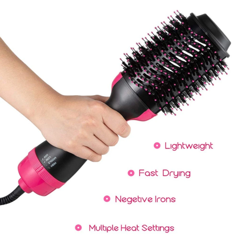 

1000W Hair Dryer Hot Air Brush Styler And Volumizer Hair Straightener Curler Comb Roller One Step Electric Ion Blow Dryer Brush