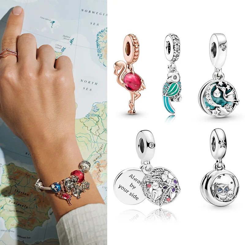 100% S925 Silver New Pink Flamingo Fashion PAN Pendant For Original Pandora Bracelets And Necklaces Women's Diy Charm Jewelry 
100% S925 Silver New Pink Flamingo Fashion PAN Pendant For Original Pandora Bracelets And Necklaces Women's Diy Charm Jewelry
