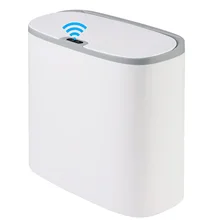 Automatic Bathroom Trash Can with Lid, Touchless Small Trash Can, Motion Sensor Waterproof Slim Garbage Can for Kitchen, Bedroom
