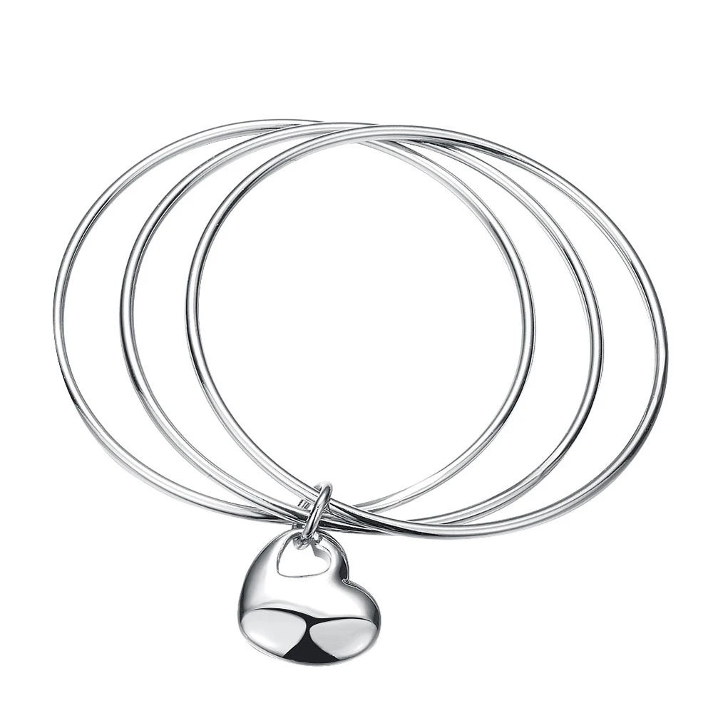 Three Big Circles Heart Pendant Bangles for Lady Women Luxury Jewelry Party Wedding Gift Korean Fashion 925 Silver Bracelet
Three Big Circles Heart Pendant Bangles for Lady Women Luxury Jewelry Party Wedding Gift Korean Fashion 925 Silver Bracelet
