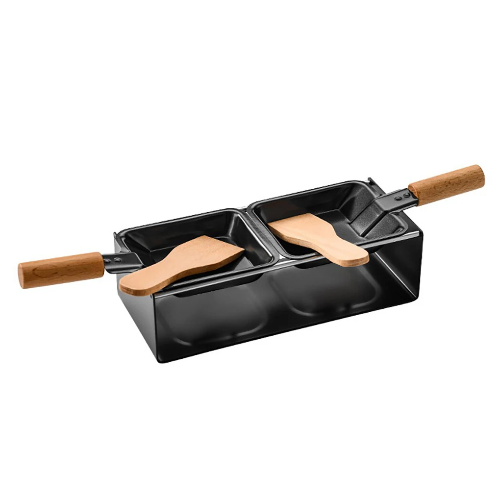 Portable Cheese Butter Melter Baking Tray Stove Set Non-stick Wood Handle Rectangle Eggs Roaster Grilling Plates 
Portable Cheese Butter Melter Baking Tray Stove Set Non-stick Wood Handle Rectangle Eggs Roaster Grilling Plates