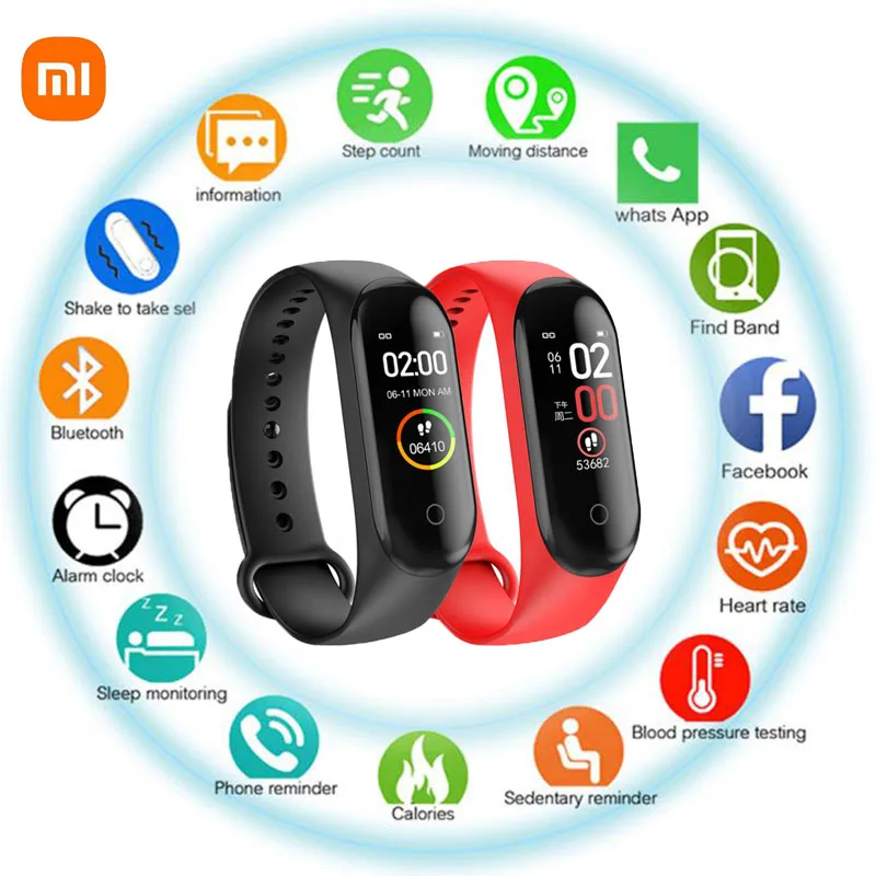 Xiaomi Fitness Bracelet M4 Smart Watch GPS Tracker Pedometer Blood Heart Rate Pressure Monitor Pulse Oximeter SmartBand |