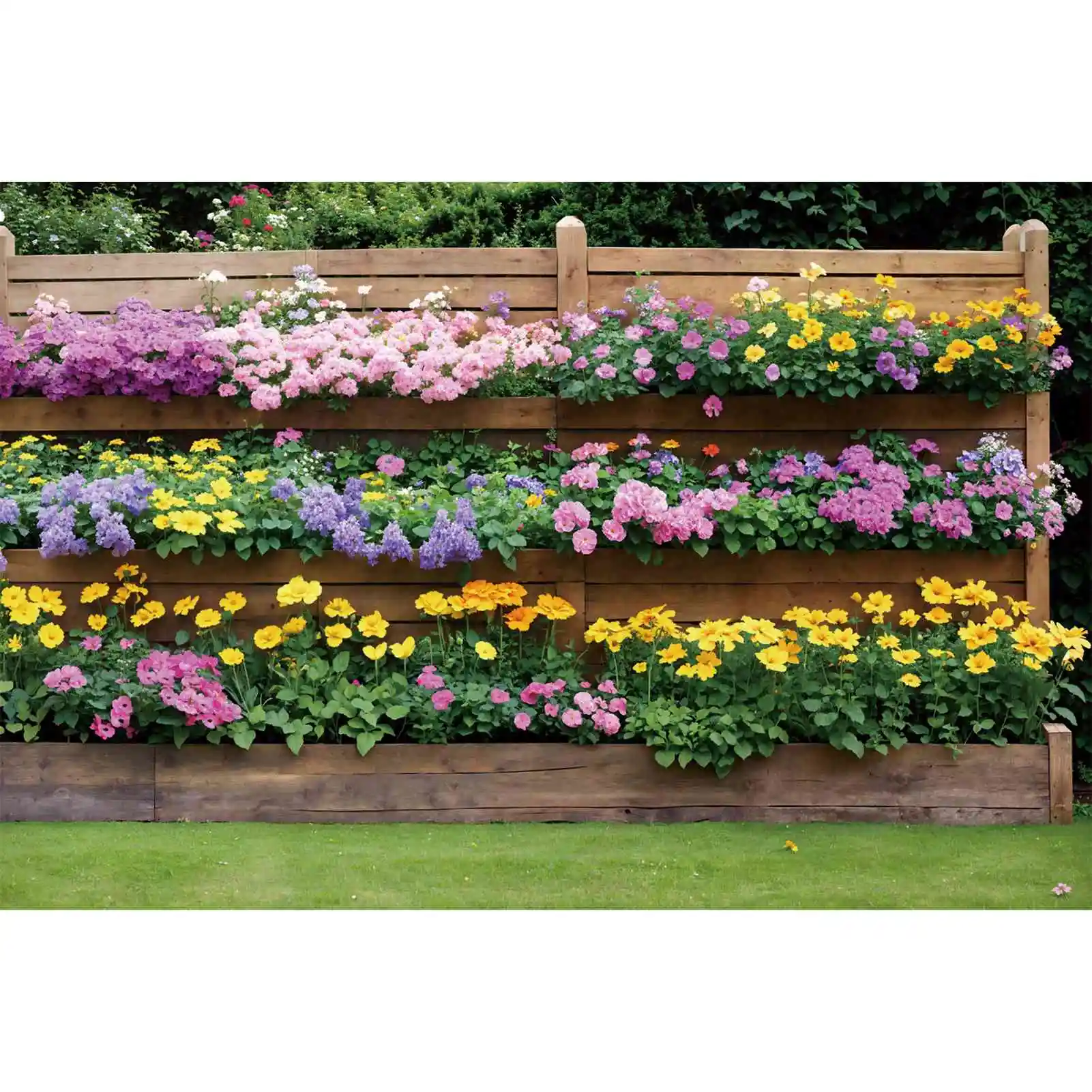 Flowers Garden Outdoor Scenery Backdrops Photography Spring Party Wooden Wall Green Grassland Custom Baby Photo Backgrounds
Flowers Garden Outdoor Scenery Backdrops Photography Spring Party Wooden Wall Green Grassland Custom Baby Photo Backgrounds