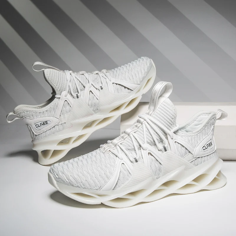 Men's Sports Shoes Mesh Breathable Lace-up High-elastic Flying Woven Blade Shoes Low-top Wear-resistant Cushioning Running Shoes
Men's Sports Shoes Mesh Breathable Lace-up High-elastic Flying Woven Blade Shoes Low-top Wear-resistant Cushioning Running Shoes