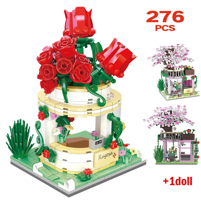 276 шт., Детский конструктор «цветок вишни» 
276 шт., Детский конструктор «цветок вишни»