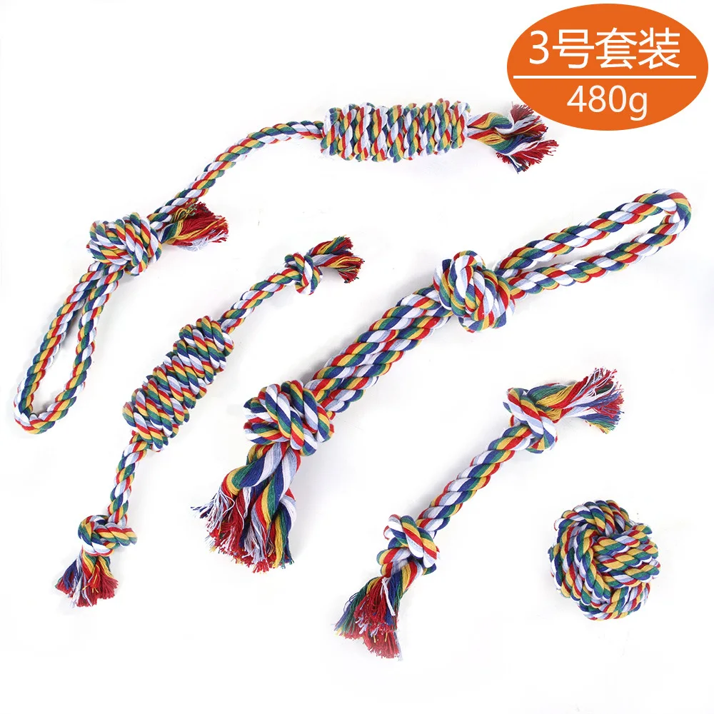 Suit 3 Pet Cat and Dog Molar Supplies Cotton Rope Toy Set Rope Knot Toy Dog Bite Resistant Cotton Rope Knot
Suit 3 Pet Cat and Dog Molar Supplies Cotton Rope Toy Set Rope Knot Toy Dog Bite Resistant Cotton Rope Knot