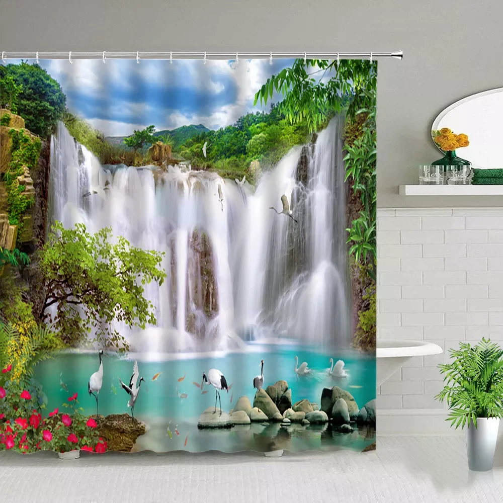 2023 Natural Scenery Shower Curtain Set Waterfall Spring Landscape Home Bathtub Decor Waterproof Polyester Cloth Bathroom Curtai
2023 Natural Scenery Shower Curtain Set Waterfall Spring Landscape Home Bathtub Decor Waterproof Polyester Cloth Bathroom Curtai