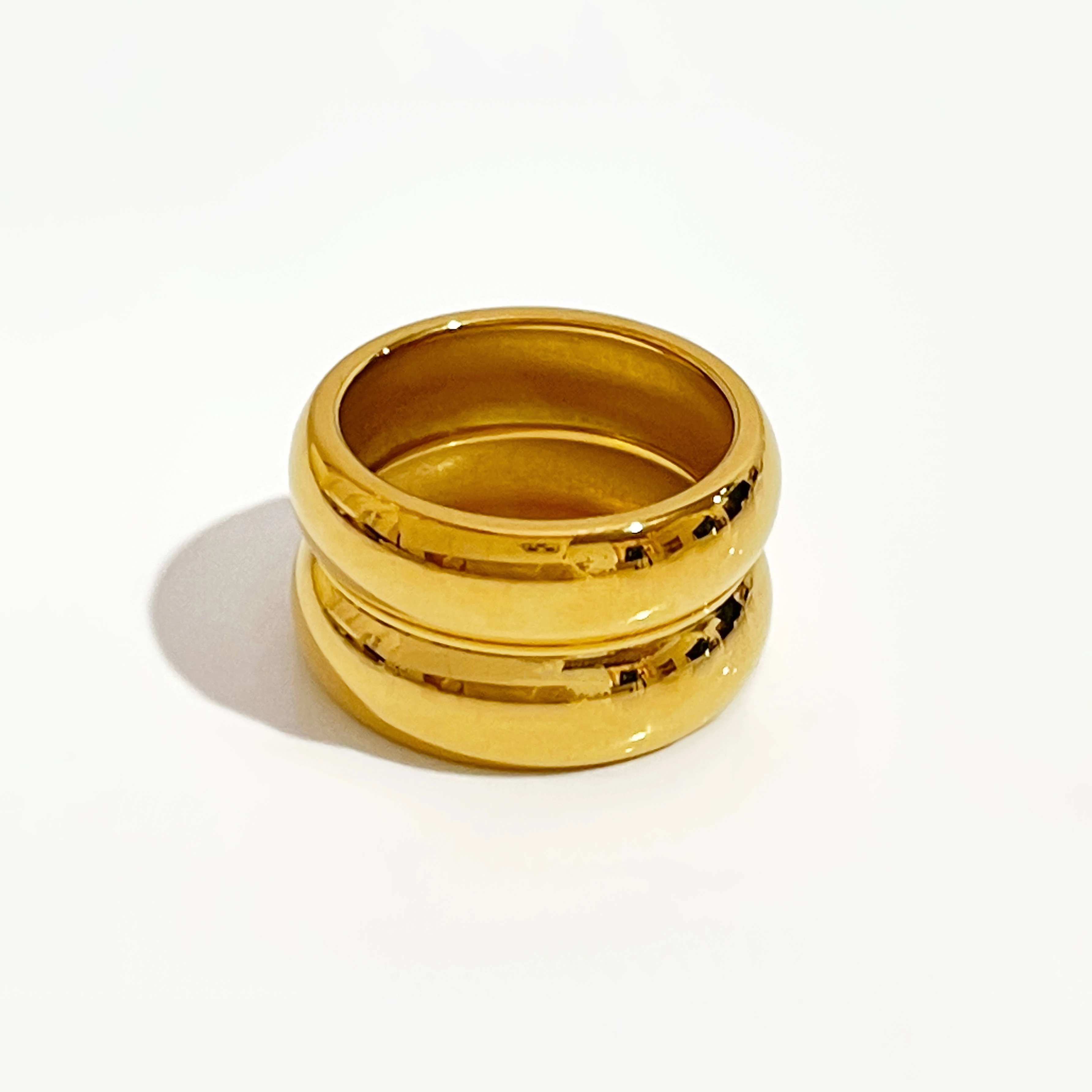 Peri'sBox 3 Sizes Double Layers Gold Color Rings Wide Titanium Steel Rings Women Minimalist Plain Stackable Rings 2020 Fashion
Peri'sBox 3 Sizes Double Layers Gold Color Rings Wide Titanium Steel Rings Women Minimalist Plain Stackable Rings 2020 Fashion