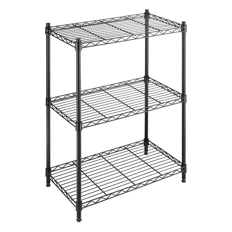 Whitmor Adjustable 23.15"W x 13.11"D x 29.9"H 3-Shelf Freestanding Shelves, Black 
Whitmor Adjustable 23.15"W x 13.11"D x 29.9"H 3-Shelf Freestanding Shelves, Black