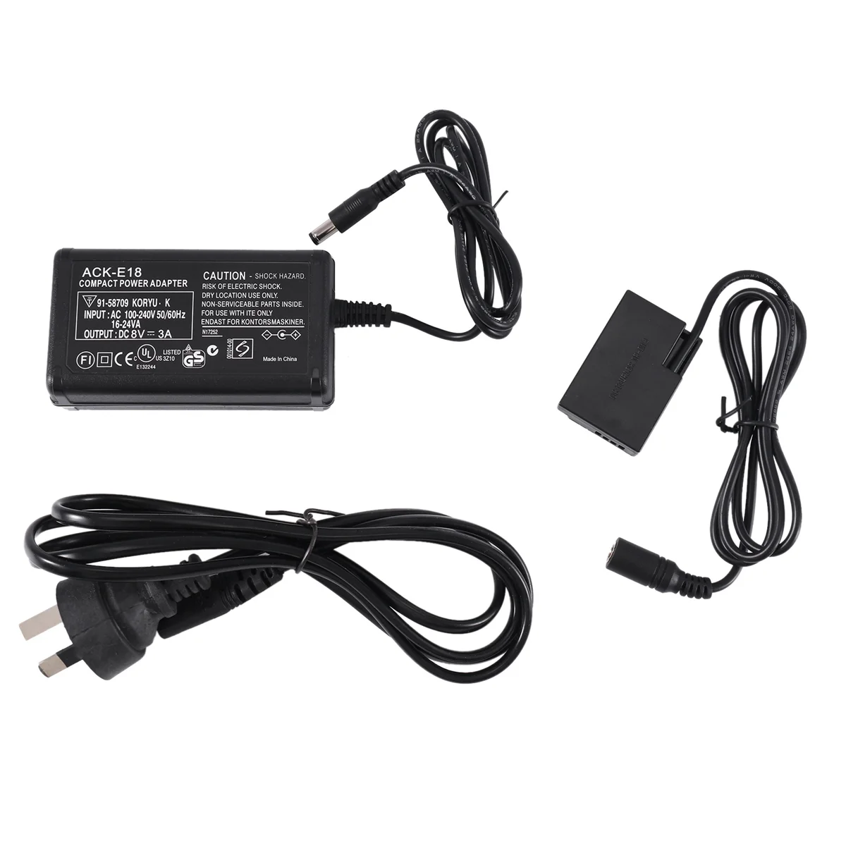ACK-E18 External Power Adapter for Canon 750D 800D 200D 77D x8I Camera Charger-AU Plug
ACK-E18 External Power Adapter for Canon 750D 800D 200D 77D x8I Camera Charger-AU Plug