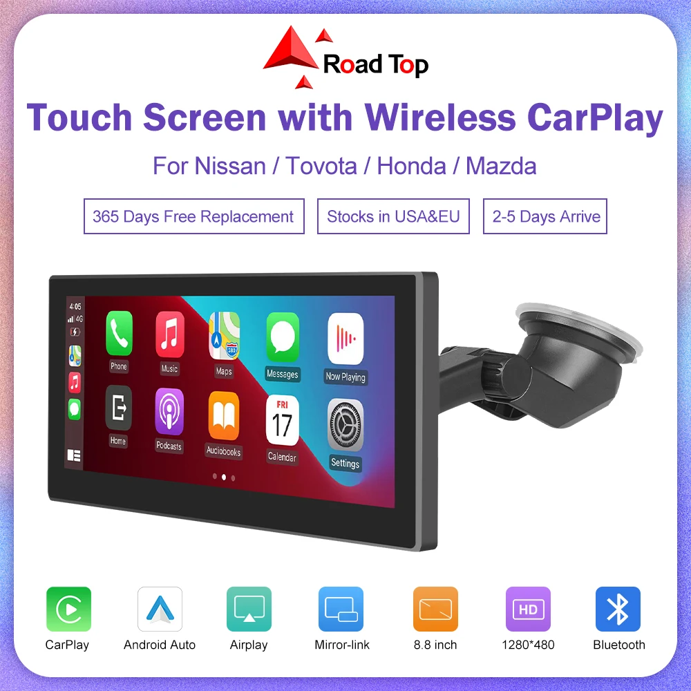 8.8 Inch Universal Wireless Carplay Display For Nissan Honda Toyota with Android Auto Mirror Link Bluetooth USB Play Rear Camera
8.8 Inch Universal Wireless Carplay Display For Nissan Honda Toyota with Android Auto Mirror Link Bluetooth USB Play Rear Camera