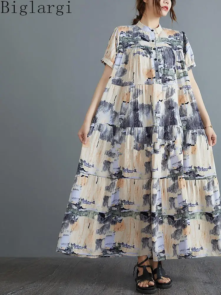 Oversized Print Dress Women Summer Casual Large Size Ladies Womens Dresses Korean Linen Cotton Loose Vintage Floral Long Dress
Oversized Print Dress Women Summer Casual Large Size Ladies Womens Dresses Korean Linen Cotton Loose Vintage Floral Long Dress