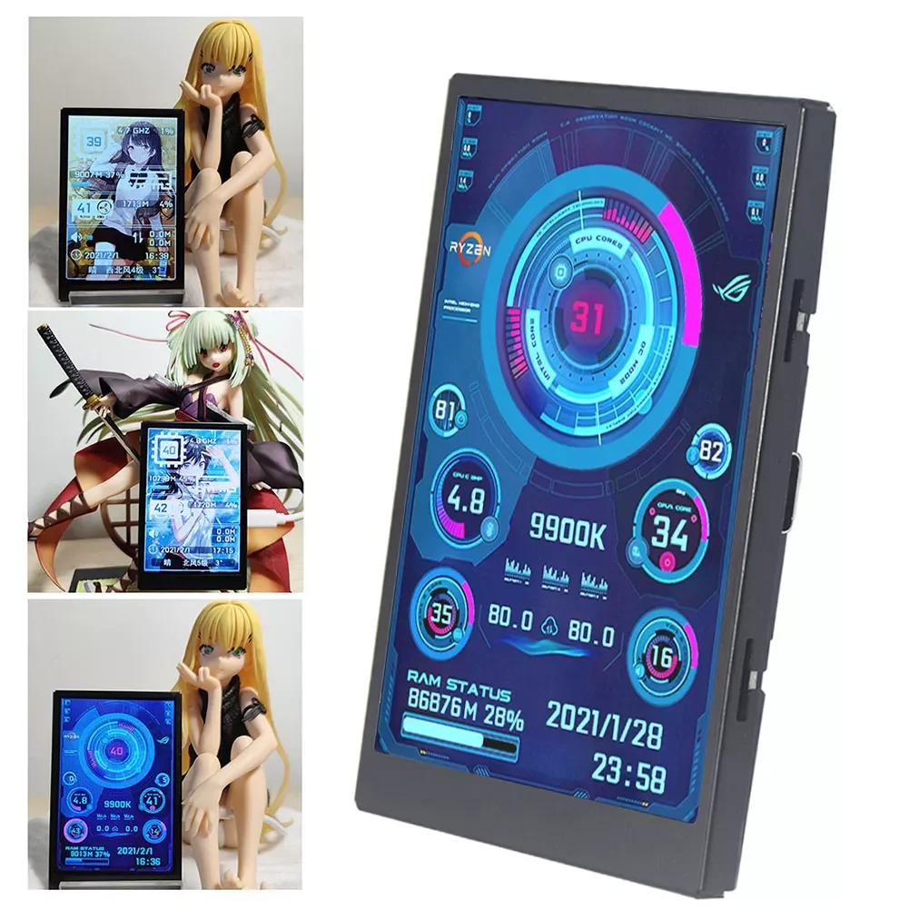 Inch Type-C Secondary Screen Computer CPU GPU RAM HDD MonitorUSB Display For Freely AIDA64 mini monitor IPS viewingangle
Inch Type-C Secondary Screen Computer CPU GPU RAM HDD MonitorUSB Display For Freely AIDA64 mini monitor IPS viewingangle