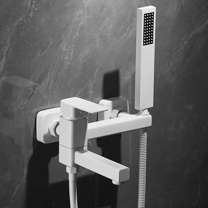 White Bathtub Faucet Simple Shower Head Copper Mixing Valve Set Bathroom Bath Bath Boost Nozzle
White Bathtub Faucet Simple Shower Head Copper Mixing Valve Set Bathroom Bath Bath Boost Nozzle