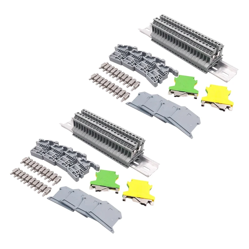 2X Din Rail Terminal Blocks Kit Uk-2.5N 12 Awg Terminal Blocks Ground Blocks Fixed Bridge Jumpers 8 Inch Aluminum Rail
2X Din Rail Terminal Blocks Kit Uk-2.5N 12 Awg Terminal Blocks Ground Blocks Fixed Bridge Jumpers 8 Inch Aluminum Rail