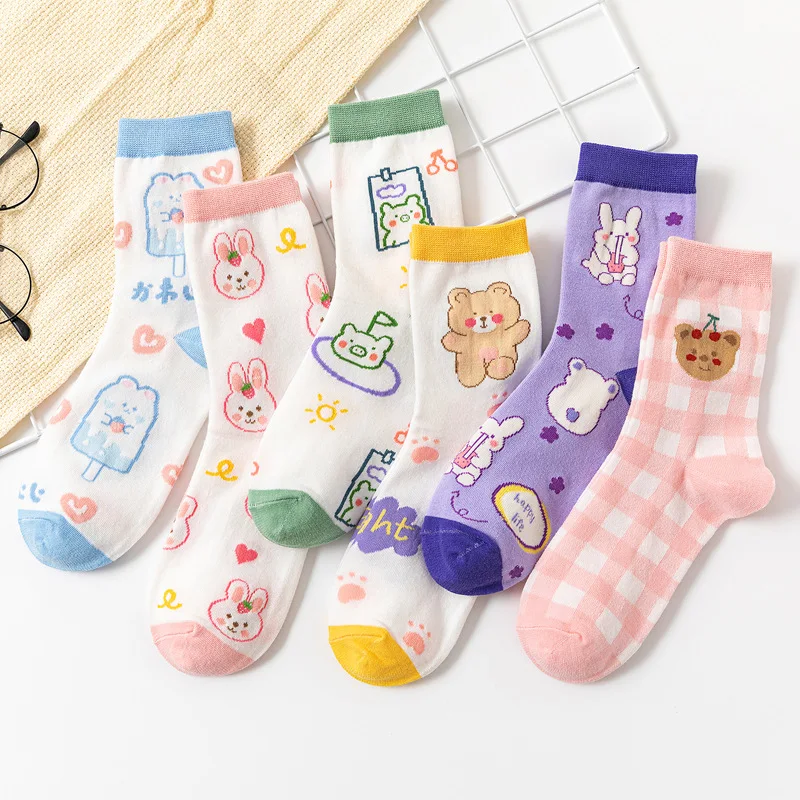 Girls Cute Animal Print Sock Kawaii Women Socks Rabbit Bear Design Socks Abstract Oil Painting Korean Style Art Creative Sokken
Girls Cute Animal Print Sock Kawaii Women Socks Rabbit Bear Design Socks Abstract Oil Painting Korean Style Art Creative Sokken