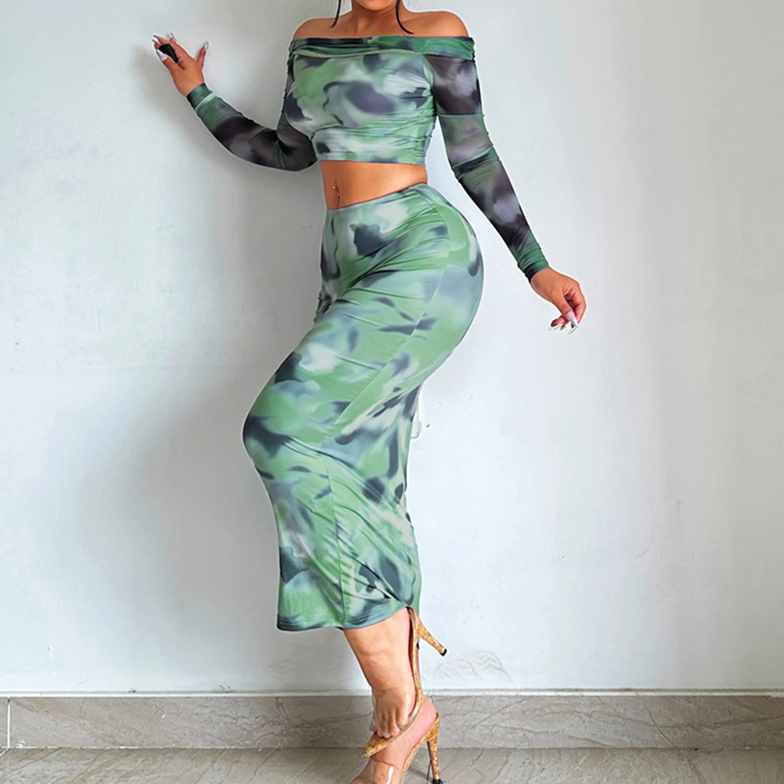 Ladies Tunic 2 Piece Skirt Set Navel Exposed Shirt Top Maxi Skirts Suits Long Sleeve Crop Top Slim Fit Off Shoulder Daily Outfit
Ladies Tunic 2 Piece Skirt Set Navel Exposed Shirt Top Maxi Skirts Suits Long Sleeve Crop Top Slim Fit Off Shoulder Daily Outfit