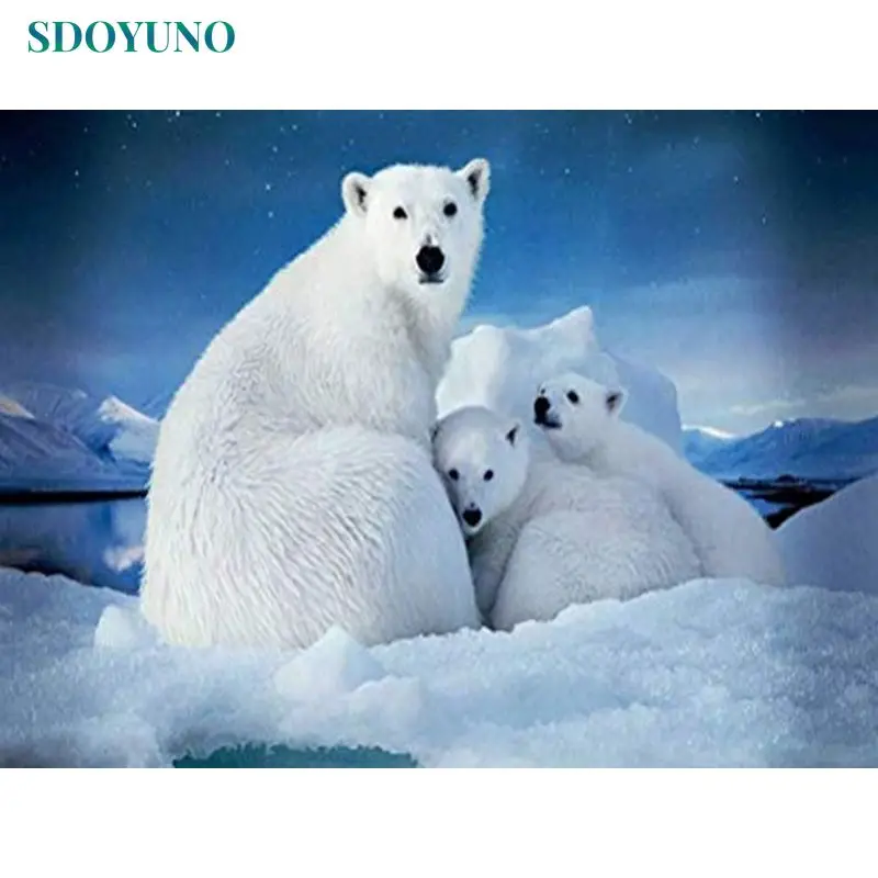 SDOYUNO 5D Diamond Painting Animal Polar bear Cross Stitch Kit Full Square Round Diamond Embroidery Pictures Of Rhinestones Hand
SDOYUNO 5D Diamond Painting Animal Polar bear Cross Stitch Kit Full Square Round Diamond Embroidery Pictures Of Rhinestones Hand
