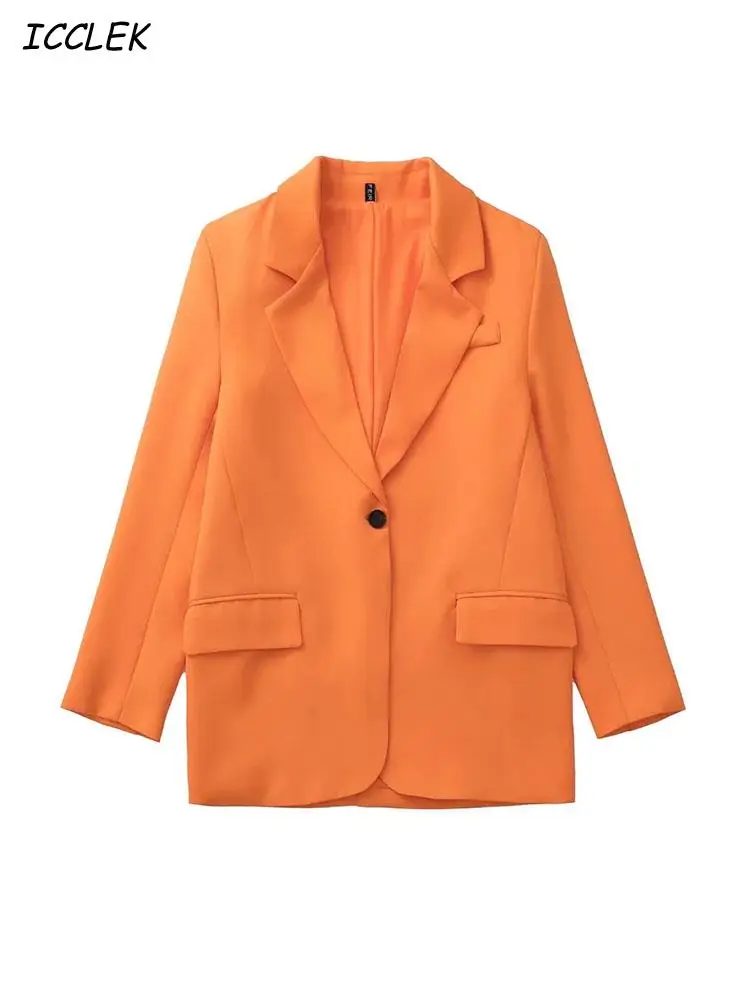 Blazer Women Orange Women's Jacket Long Sleeve Notched One Button Fashion Woman Blazer 2022 Office Lady Suit Coats Female suit
Blazer Women Orange Women's Jacket Long Sleeve Notched One Button Fashion Woman Blazer 2022 Office Lady Suit Coats Female suit