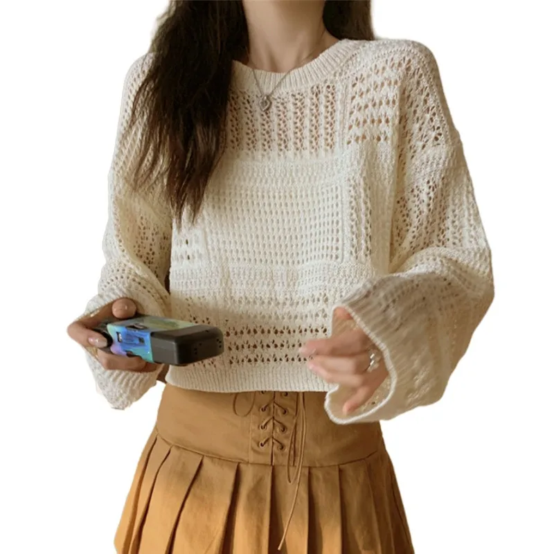 Female Long Sleeve O Crewneck Sweater Women Basic Dress Coat Outerwear Sweater Coat Cover ups Hollow Cable Knit Pullover Tops
Female Long Sleeve O Crewneck Sweater Women Basic Dress Coat Outerwear Sweater Coat Cover ups Hollow Cable Knit Pullover Tops