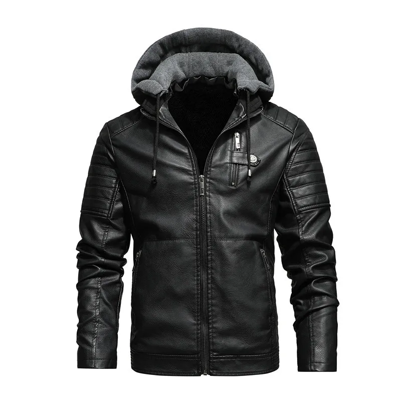hooded New autumn winter men's PU leather jackets 2022 motorcycle jacket PU leather fleece jacket warm baseball jacket clothing
hooded New autumn winter men's PU leather jackets 2022 motorcycle jacket PU leather fleece jacket warm baseball jacket clothing