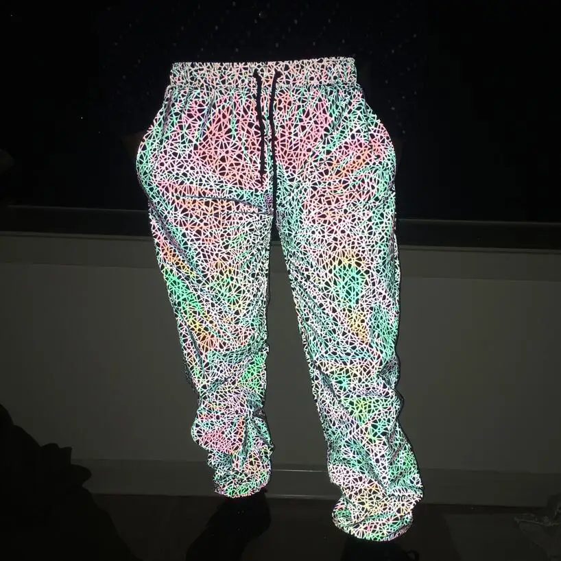 Holographic Men Reflective Geometric "Bird's Nest Pattern" Colorful Hip Hop Pants Casual Jogging Sweatpants
Holographic Men Reflective Geometric "Bird's Nest Pattern" Colorful Hip Hop Pants Casual Jogging Sweatpants