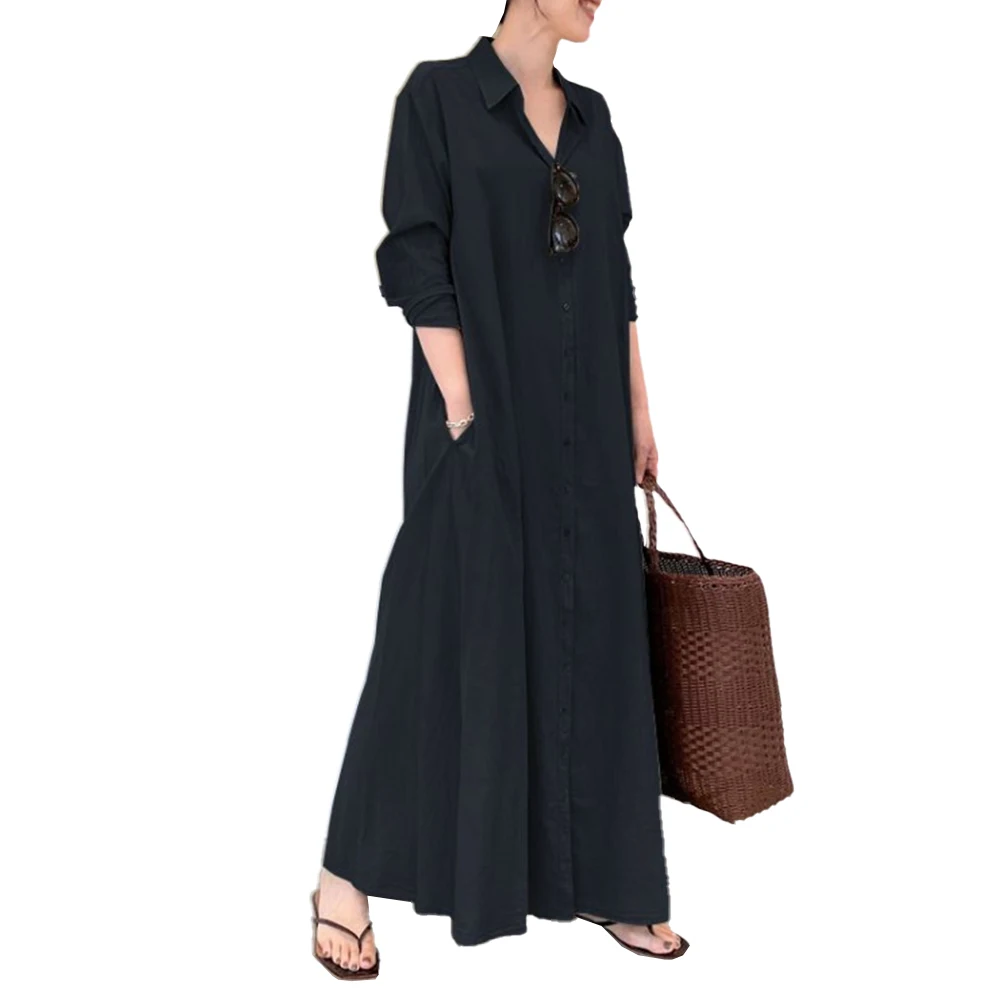 Casual Linen Cotton Maxi Shirt Dress Single Breasted Loose Solid Color Robe Long Sleeve Party Dresses Female Clothing For Women
Casual Linen Cotton Maxi Shirt Dress Single Breasted Loose Solid Color Robe Long Sleeve Party Dresses Female Clothing For Women