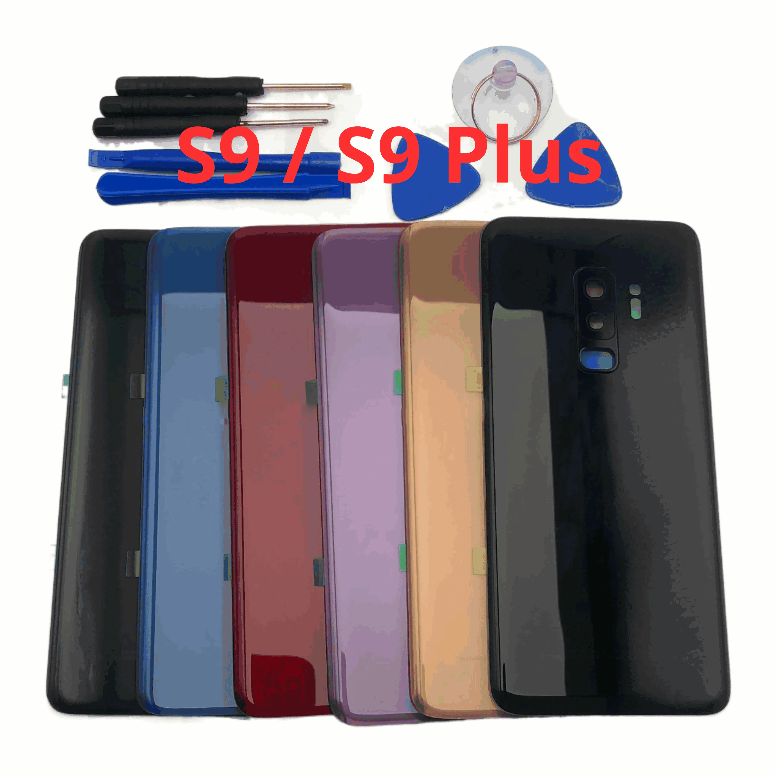 

Back Battery Cover For Samsung Galaxy S9 Plus s9+ G965 SM-G965F G965FD S9 G960 SM-G960F G960FD Back Rear Glass Case+Tools