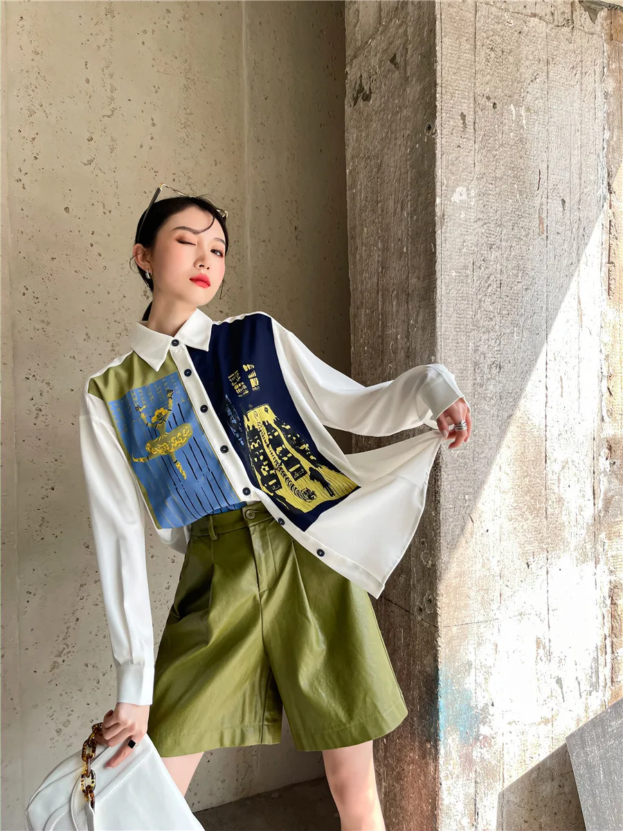 Large Size Women's Blouse Loose Printing Shirt Elegant 2022 Full Summer Korean Style Top Fashion New Female Splicing Clothing
Large Size Women's Blouse Loose Printing Shirt Elegant 2022 Full Summer Korean Style Top Fashion New Female Splicing Clothing