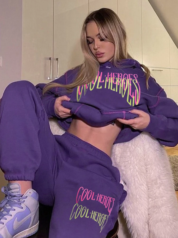 Fashion Long Sleeve Letter Print Contrast Hoodie for Women 2022 Autumn Winter Y2K Casual Sport 2 Piece Sets Streetwear
Fashion Long Sleeve Letter Print Contrast Hoodie for Women 2022 Autumn Winter Y2K Casual Sport 2 Piece Sets Streetwear